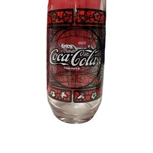 RARE-1 Vintage Coca-~Cola Glass Tiffany Style Stained, PRICE IS FOR ONE GLASS